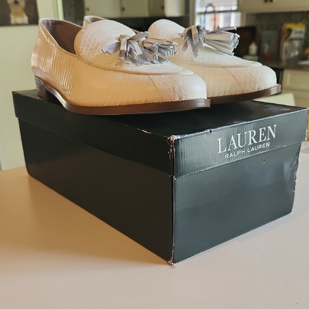Lauren Ralph Lauren White Tassel Loafers